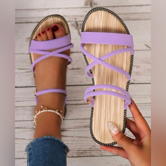 New Summer Slingback Purple Sandals - Picture 4 of 6